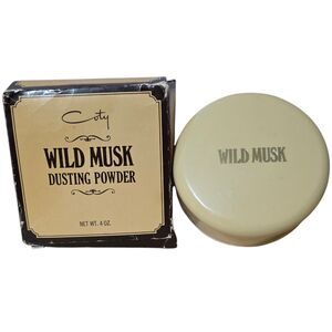 Vintage COTY Wild Musk Dusting Body Powder 4 oz With Puff New Old Stock Talc